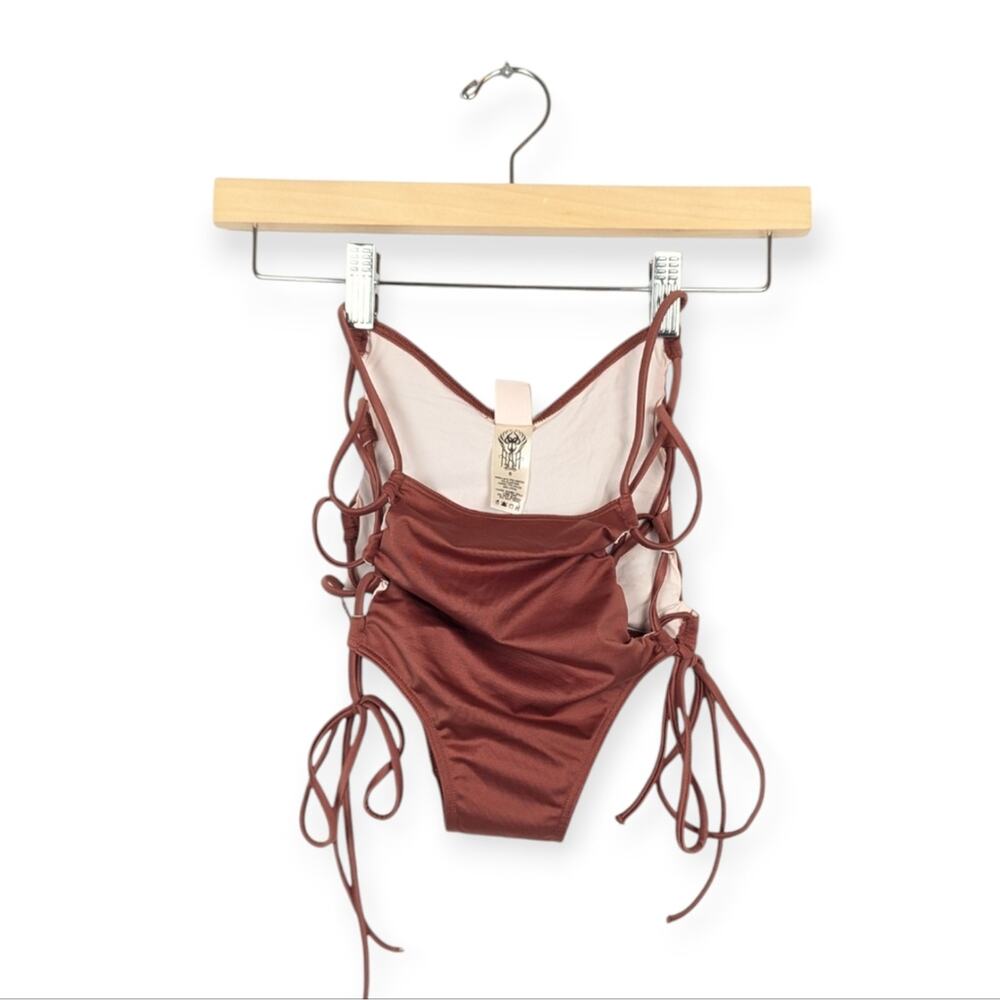 NWT HAH Hot As Hell Sienna Strappy High Rise Bikini Swim Bottom Size S